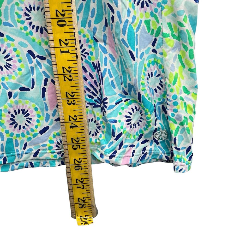 Lilly Pulitzer Luxletic Lakelyn Polo Tank Top Zanzibar Floral size XL - Picture 13 of 13